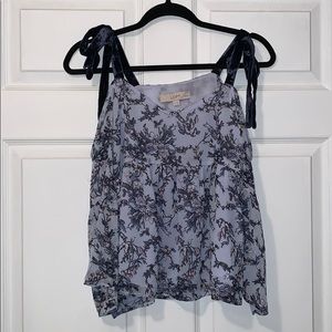 Ice Blue Floral Blouse